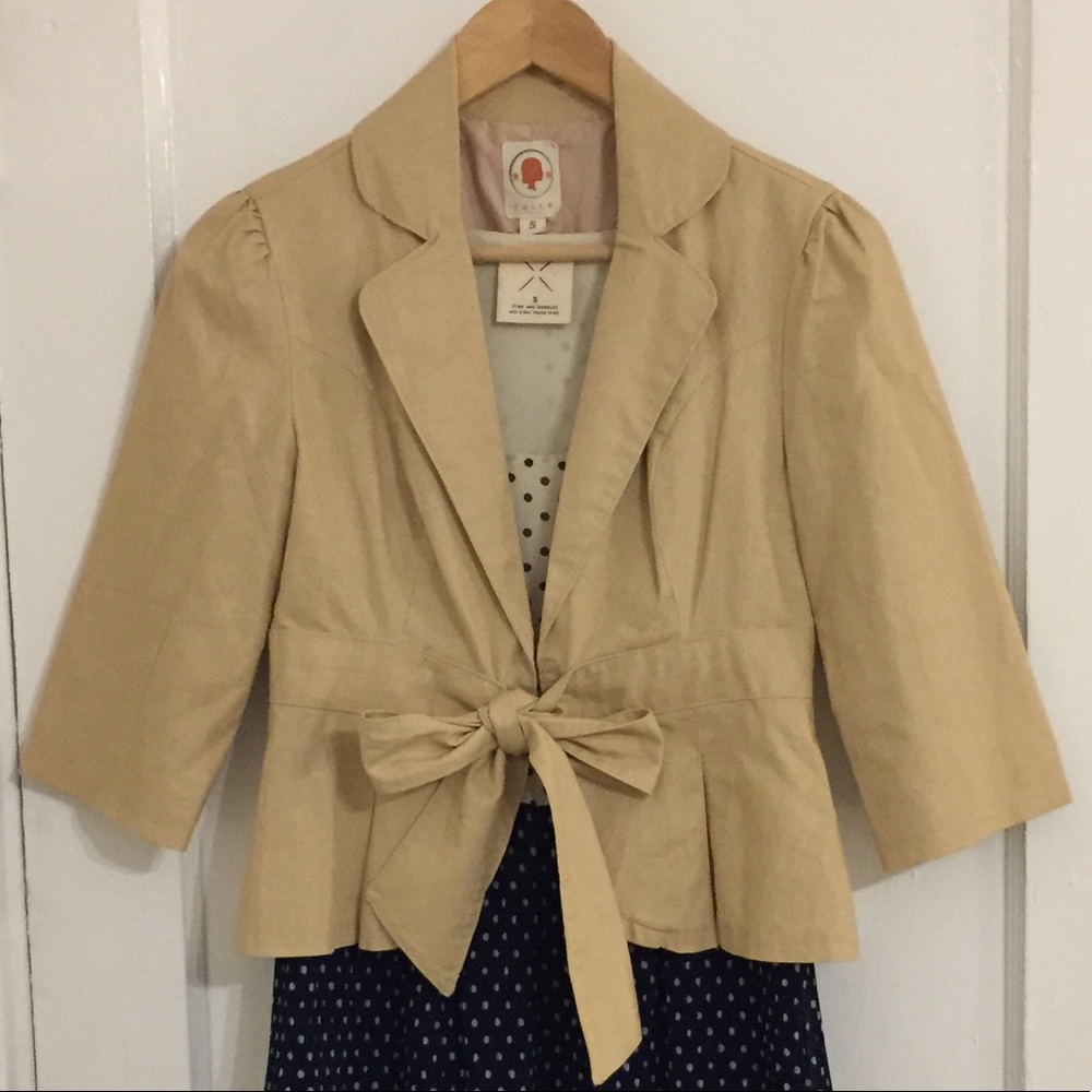 ANTHROPOLOGIE TIE FRONT BLAZER